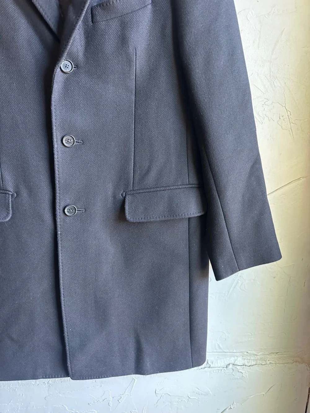Banana Republic Italian Wool Blazer‎ Black Minimalist Tailored Coat M Business